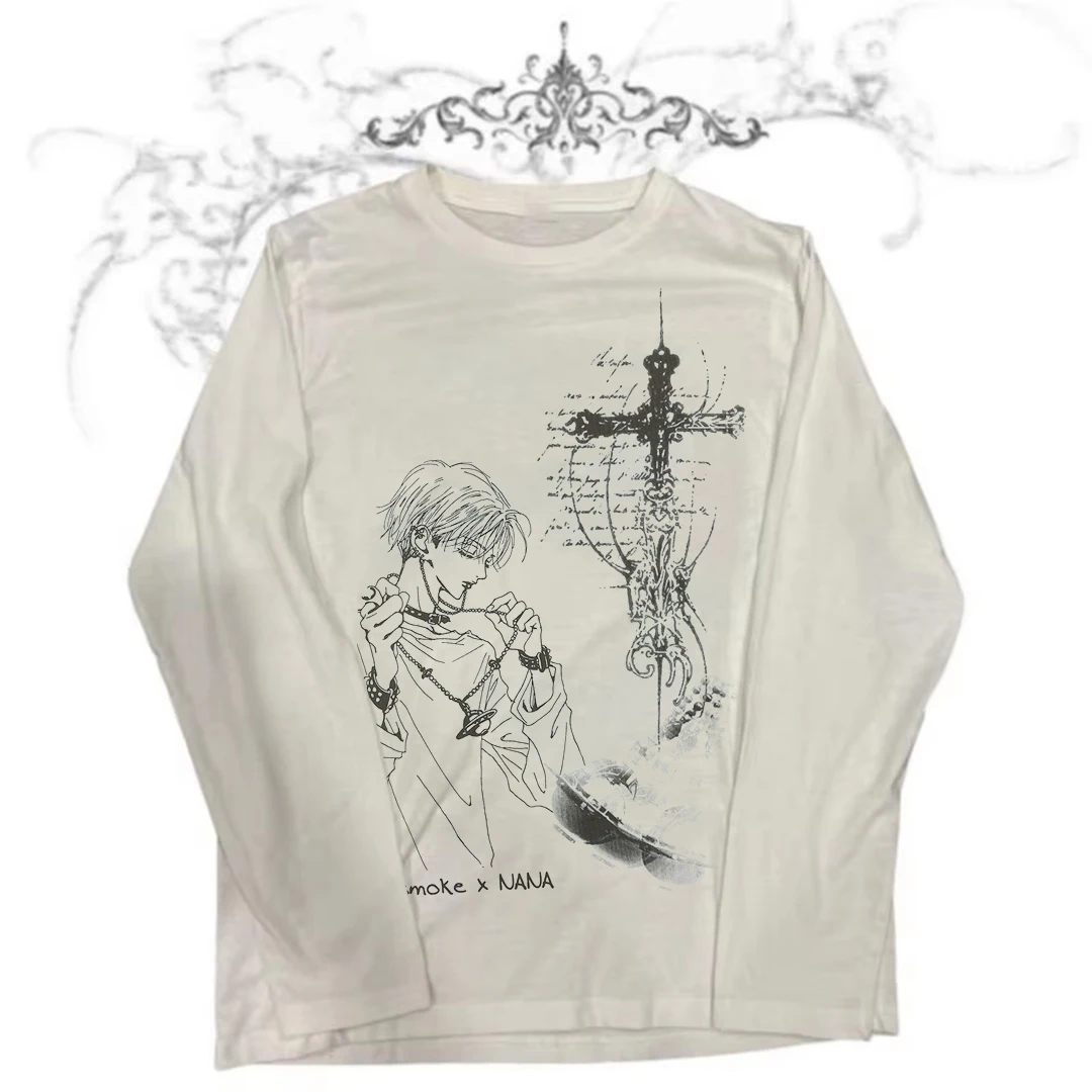 Gothic Trashy Y2k 2000s Tops Women's Cropped Aesthetic Clothing Grunge Clothes Y2k Kitty Shoujo Girl Style Kawaii Top for Women