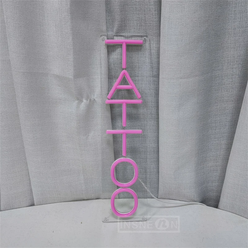 Imagem -03 - Salão de Tatuagem Led Neon Sign Pink Wall Art Decoração Neon Light Adequado para Sinal de Loja Comercial Quarto Usb