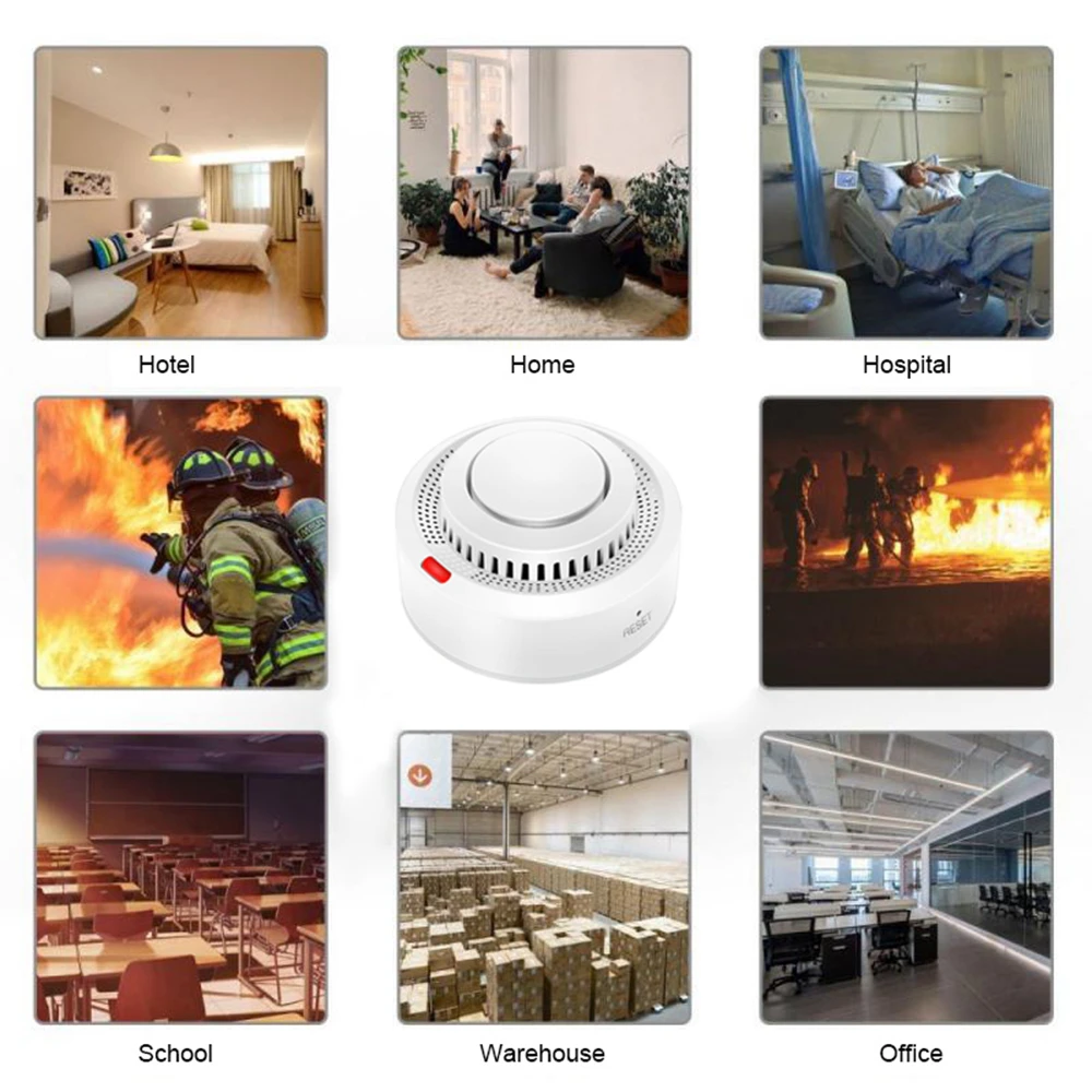 Tuya Smart Zigbee Smoke Detector Smart Home Fire Smoke Sensor Sound Alarm APP Push Notification Security Protection Smokehouse