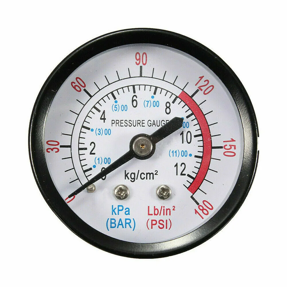 1pc Air Compressor Gauge 50mm 1/4 B-SP Thread 0-180PSI 0-12BAR Air Compressor Pressure Gauge Pneumatic Tool Accessories