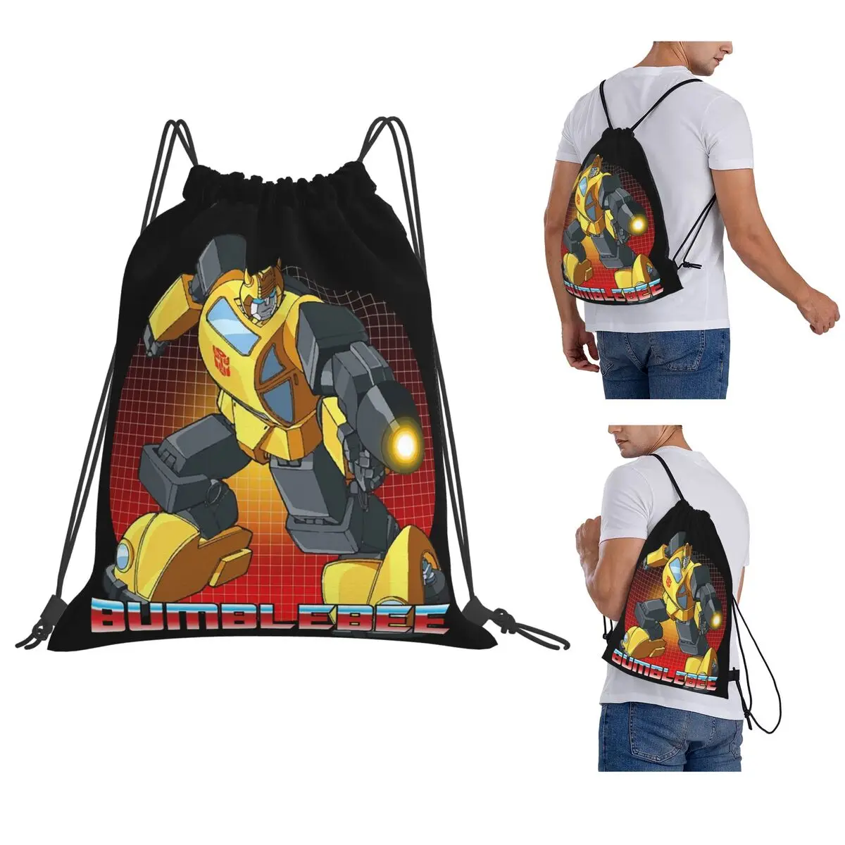 Bumblebee Autobot Transformer G1 Backpacks Multi-function Drawstring Bags Sports Bag Book Bags for Man Woman School