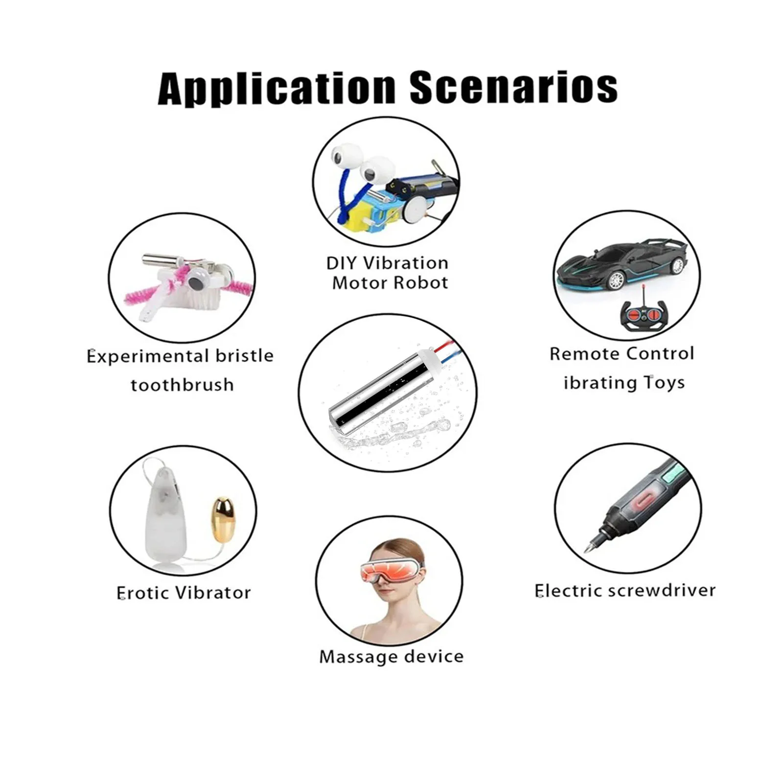 2PCS 7x25mm DC Coreless Vibration Motor Massager Motor for Electric Toothbrush Waterproof 18000rpm