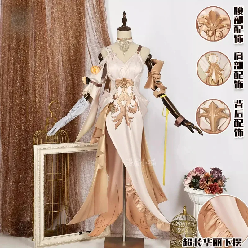 

Aglaea Cosplay Game Honkai: Star Rail Costume Wig Elegant Gorgeous Formal Dress Halloween Party Role Play Clothing Set XS-XXL