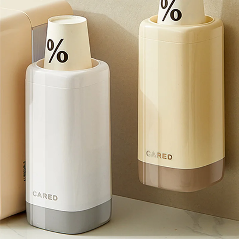 Portavasos desechable a prueba de polvo para sala de estar, instalación no perforada, estante para vasos de agua junto al dispensador de agua, papel tapiz Wal