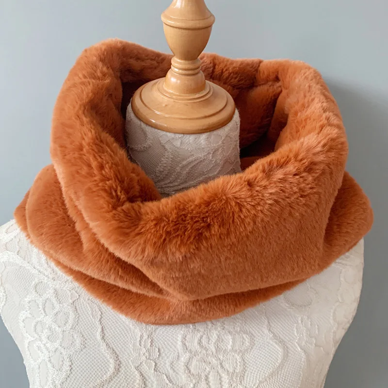 Women New Scarf Wrap Capes Faux Fur Stand Collar Solid Thick Warm Y2k Streetwear Elegant Splice Casual Autumn Winter 2026