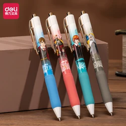 Deli 4pcs 0.5mm Black Ink Harry Potter Gel Pen Kawaii Pen Stationery High-quality Pen Signature Pen School Supplies Office Pen
