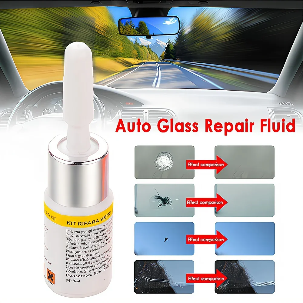 4Pcs Auto Windshield Repair Kit Front Specialize Crack Solution Three Piece Removal Care Accessory Support Glass Liquid Cleaning