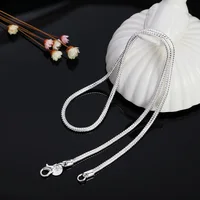 45-60cm Silver Color 1MM/2MM/3MM solid Snake Chain Necklace For Men Women Fashion Jewelry for pendant free shipping - Image 4
