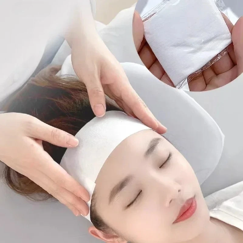 50pcs Disposable Headbands for Facials Spa Stretch Non-Woven Soft Skin Care Hair Bands Women Salons Face Washing Beauty Tools