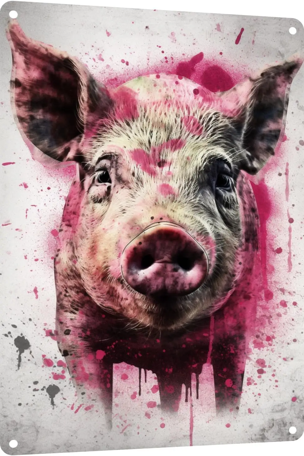 Funny Bathroom Metal Tin Sign Vintage Pig Art Wall Decor For Farmhouse Man Cave Home Kitchen Office Washroom Bars Decoratio sign