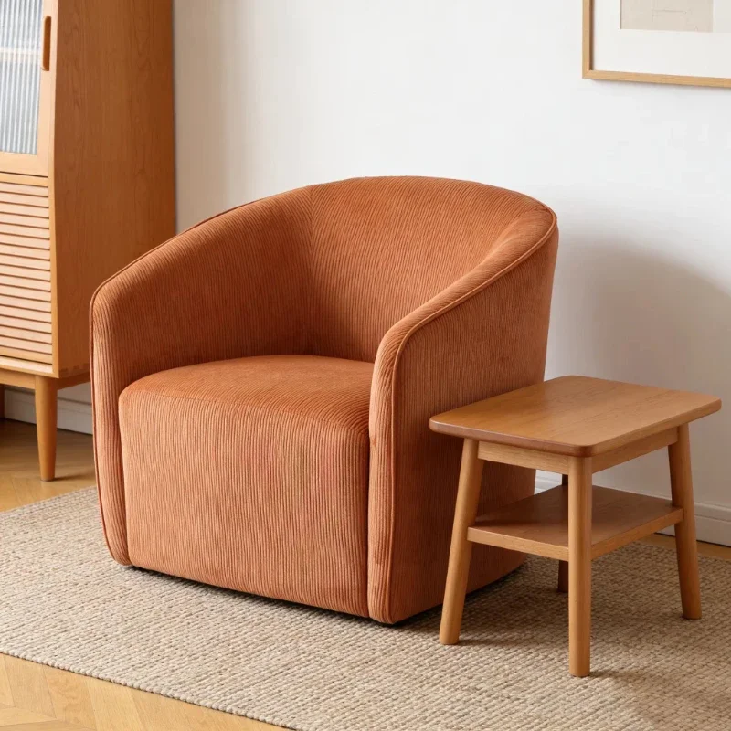 

Rotating Orange Single Swivel Chair Leisure Chair Sofa Modern Soft Apartment Dining Room Living Room Bedroom