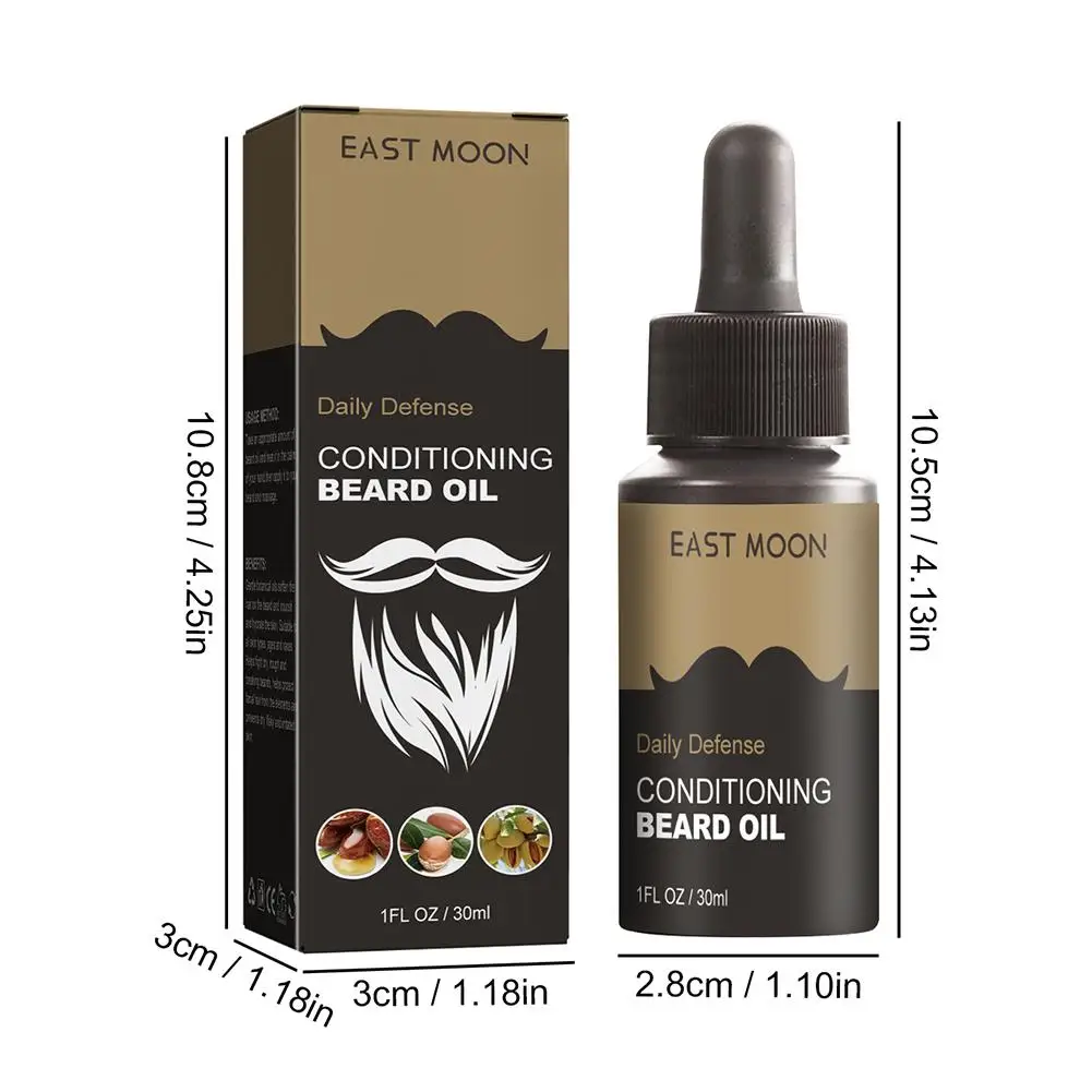 30ml Beard Oil Moisturizing Mustaches Conditioner Oil Shine Soften Beards Strengthens Mustaches Smooth Nourishing Beard