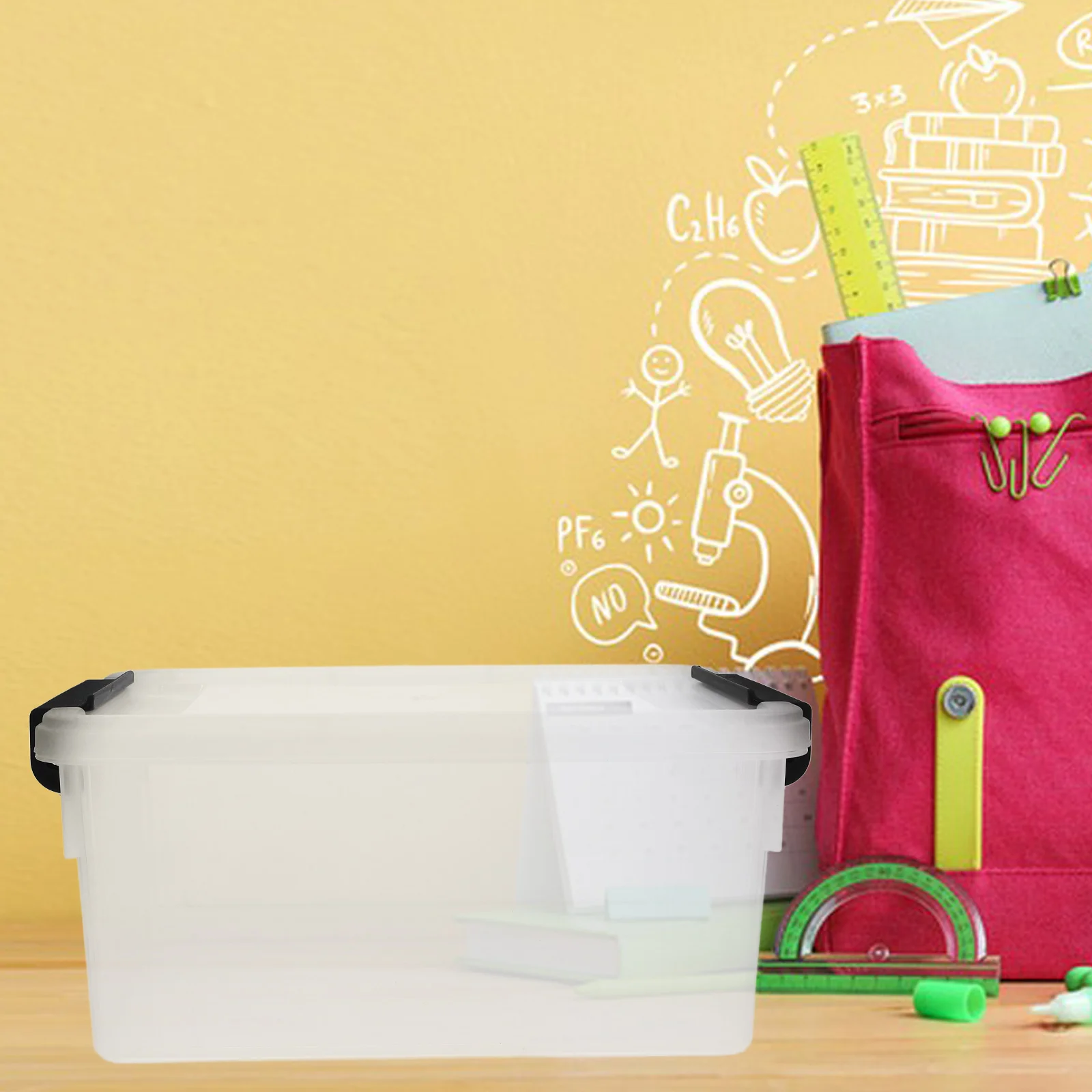 

7L Transparent Storage Box for Files Organizer Sealed File Container Document Box Office Storage Plastic Organizer with Capacity