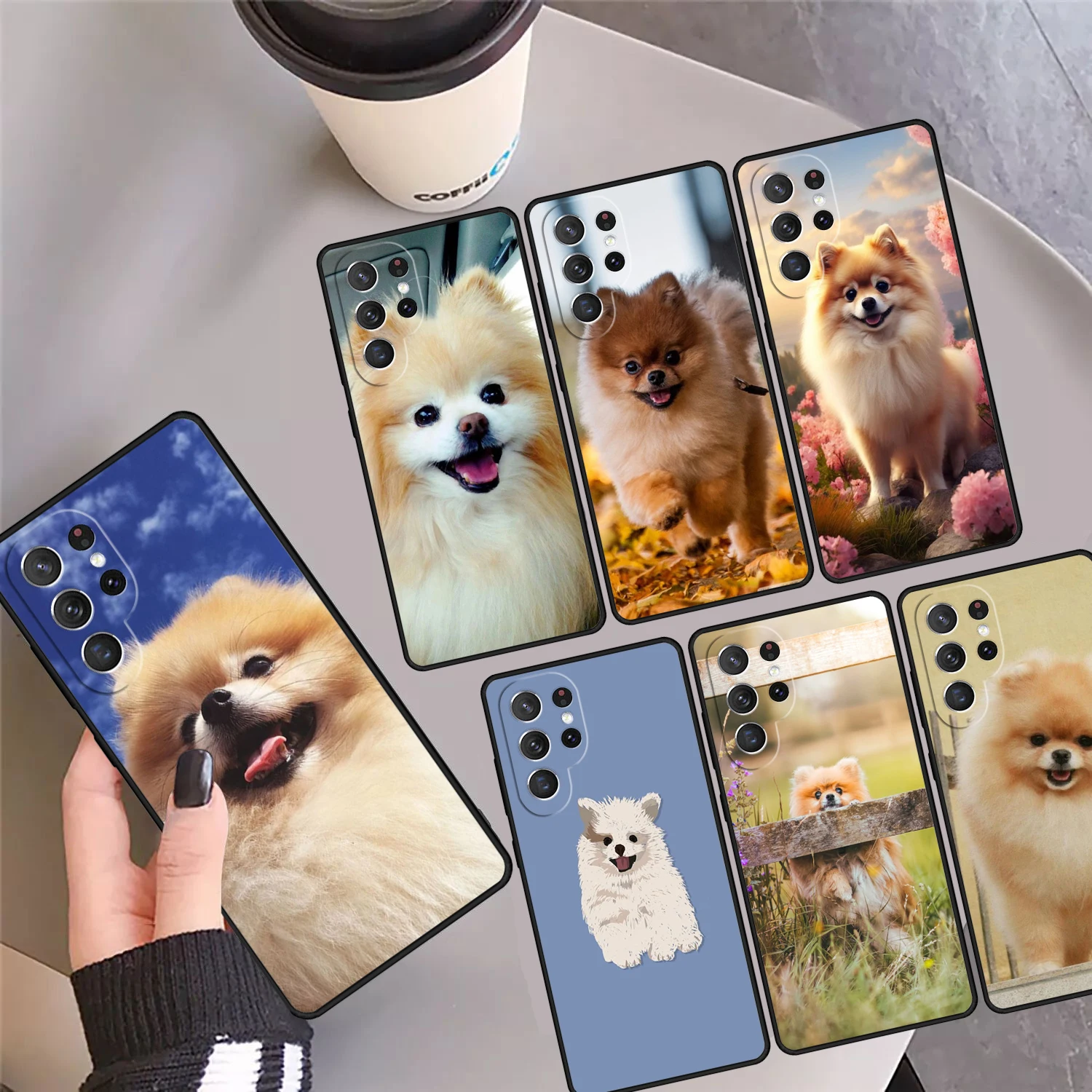 Pomeranian Dog Phone Case Cover For Samsung Galaxy S24 Ultra 23 S22 Plus S21 FE S20 S8 S9 S10 Note 10 Pro Note 20