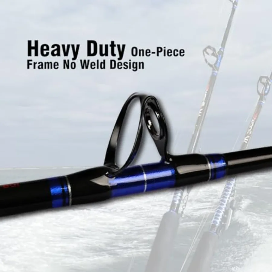 1 قطعة و 2 قطعة المياه المالحة البحرية التصيد قضيب لعبة كبيرة الصيد الثقيلة التقليدية قارب قصبة صيد خشبية مصمم #3