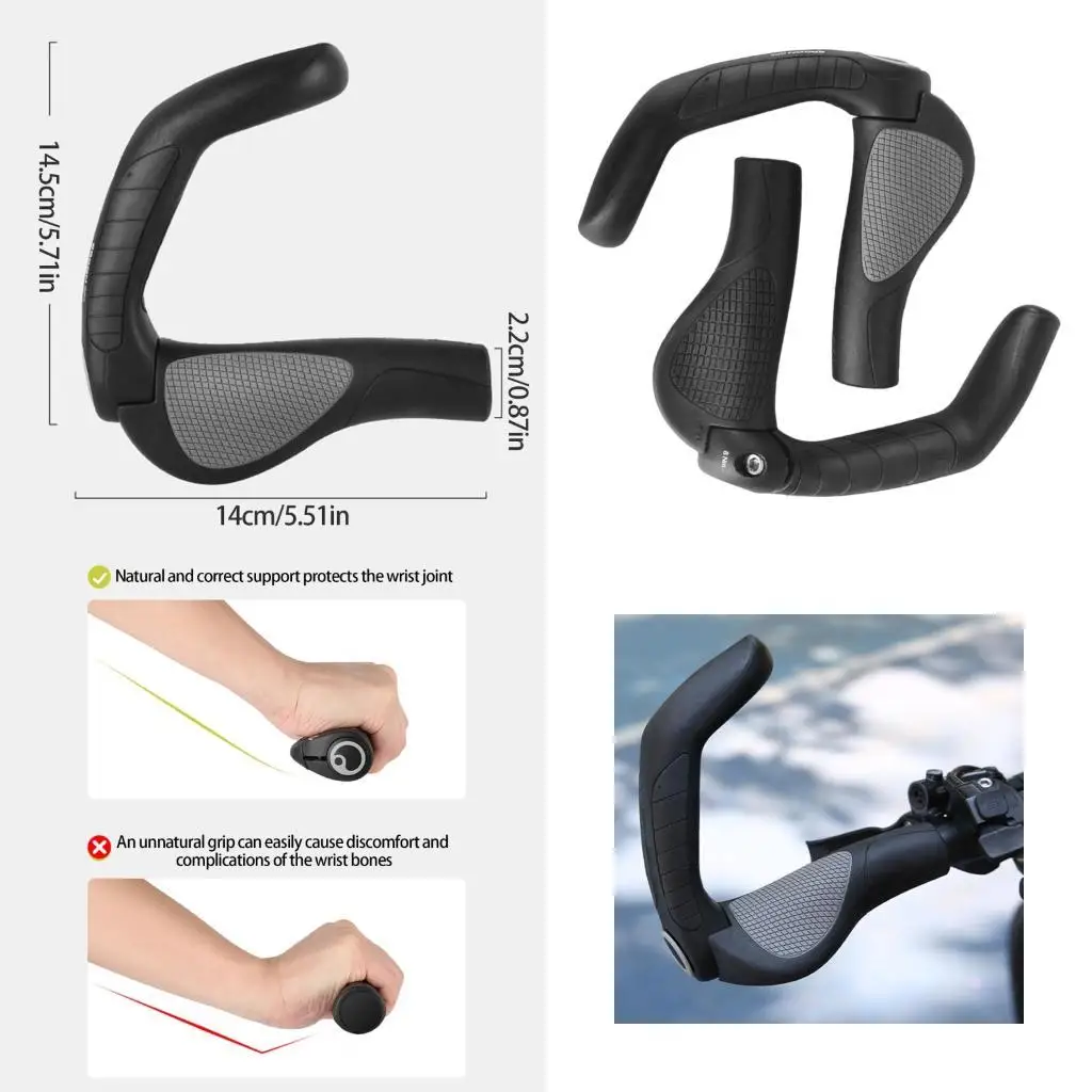 

R6FE 1PAIR ANTISTISKID BICYCLES HAILBARS GRIP ERGONGICAL GUILE HAILBARS