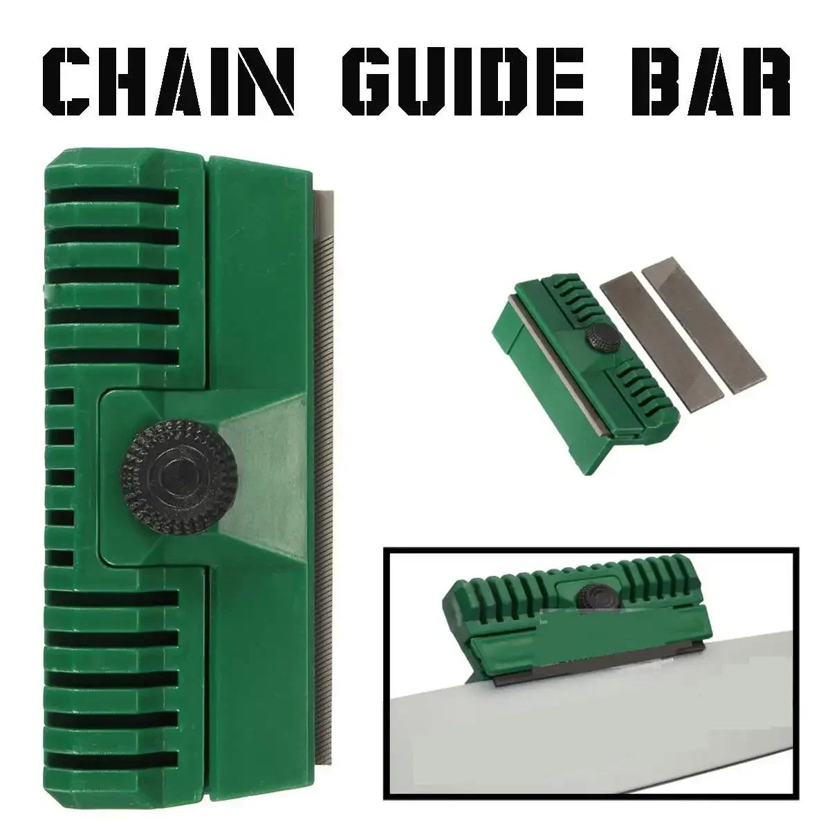 3pcs Chainsaw Chain Guide Bar Rail Dresser File with 2 Files Lawn Mower Chainsaw Tool Chainsaw Chain Guide Bar Set