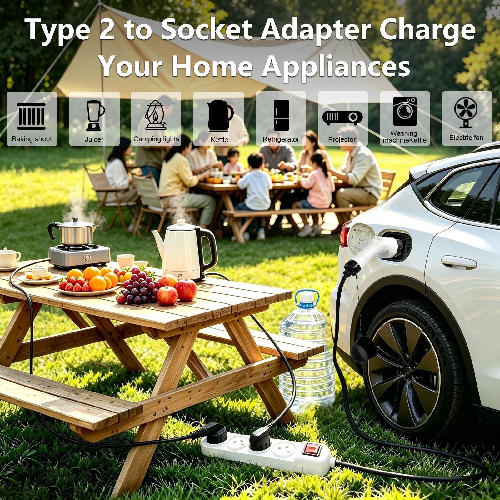 V2L Typ2 Entladeadapter 16A Israel-Steckdose für BYD ZEEKR XPENG Renault NAMMI EU Jaecoo Omoda Geely Lynk Co GWM LEAPMOTO – Detail 5