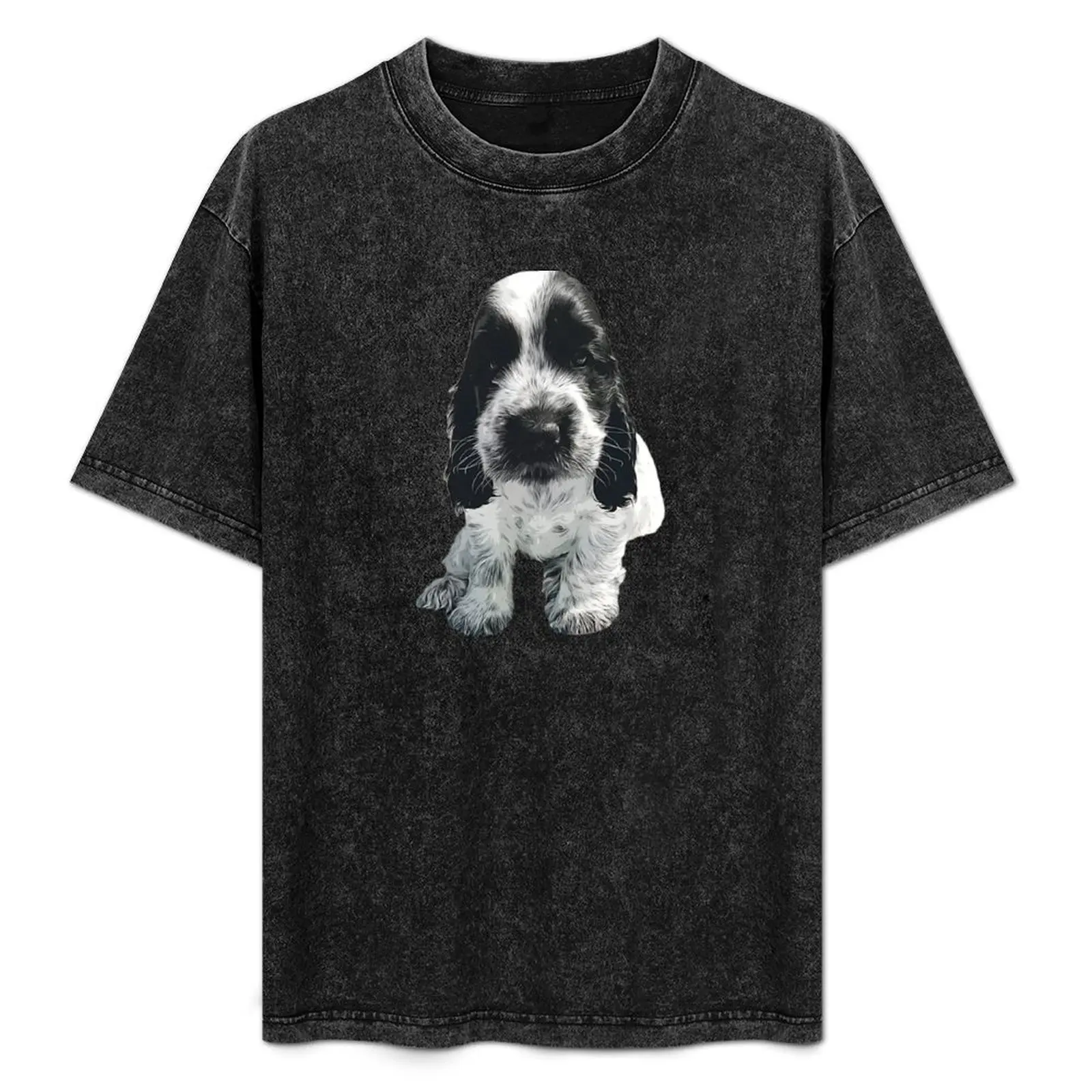 English Cocker Spaniel-Camiseta con estampado de cachorro de perro Roan azul, camiseta con estampado de moda