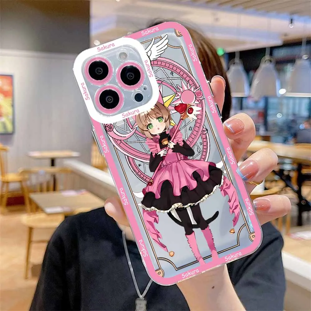 Kawaii Cardcaptor Sakura Phone Case For Samsung S24 S23 S22 S21 S20 S10 FE Note20 Note10 Plus Ultra Lite 5G Clear Soft TPU Cover