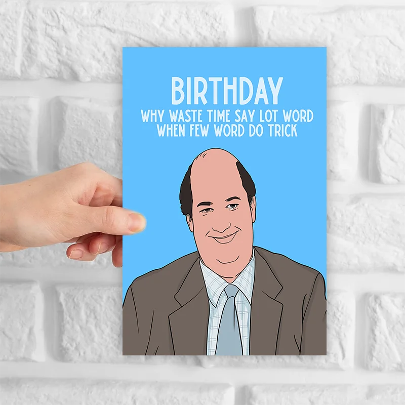 1 funny birthday card with a funny bald man image. Creative greeting cards. The perfect gift for family, friends and co-workers.