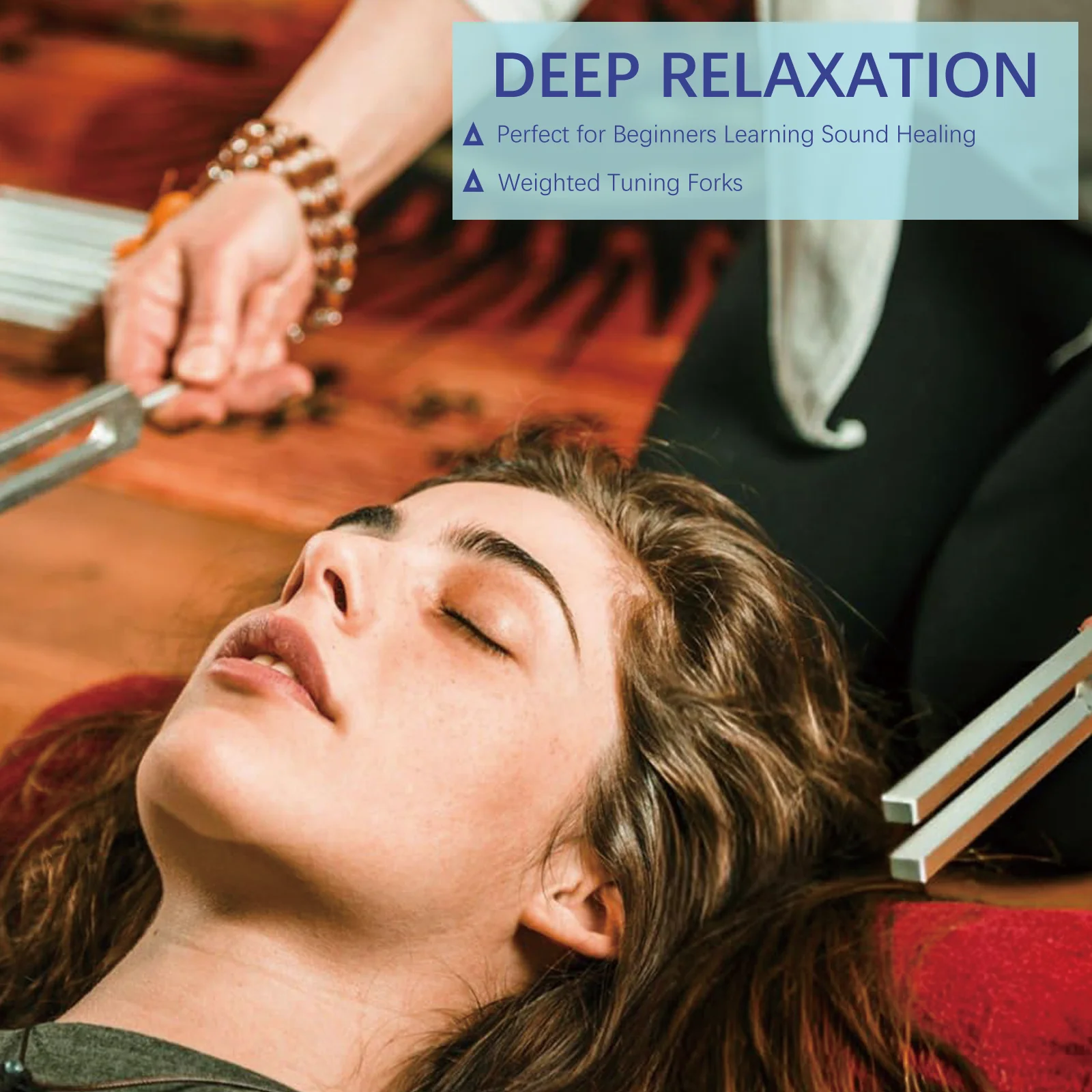 Miwayer 432Hz Tuning Fork Set with Mallet Bag Cloth, Sound Healing for Chakra Balance Stress Relief Relaxation view 4