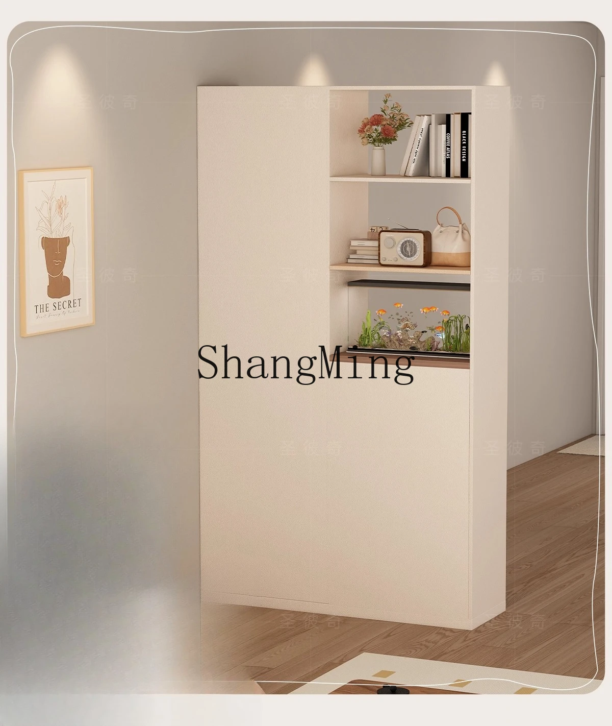 

CL entry is opposite the door, screen cabinet, cream wind , advanced sense, modern minimalist style