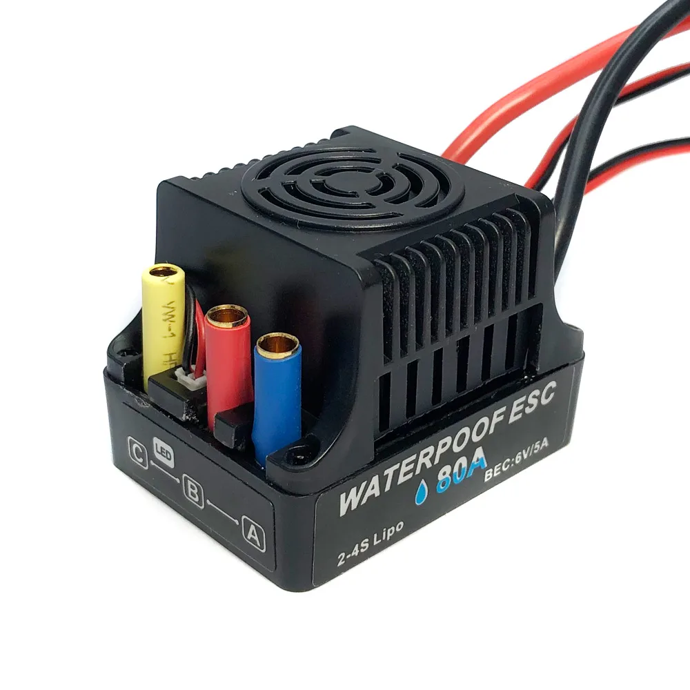 Waterproof 2-4S 60A 80A Brushless ESC Program Card for 1/10 1/12 RC Car 3650 3660 3670 Brushless Motor