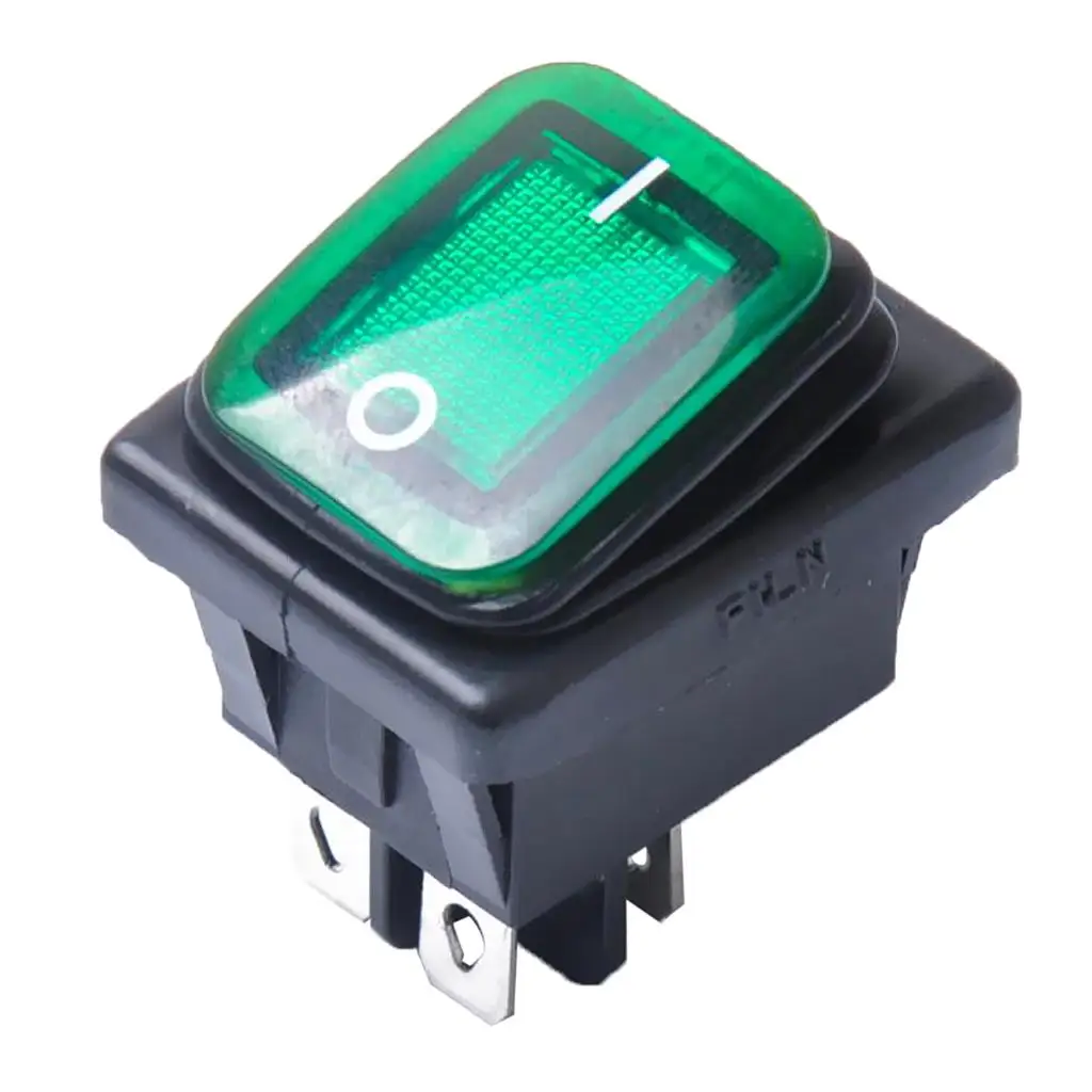 4 Pin On-Off Car Boat Lighted Rocker Toggle Switch Waterproof