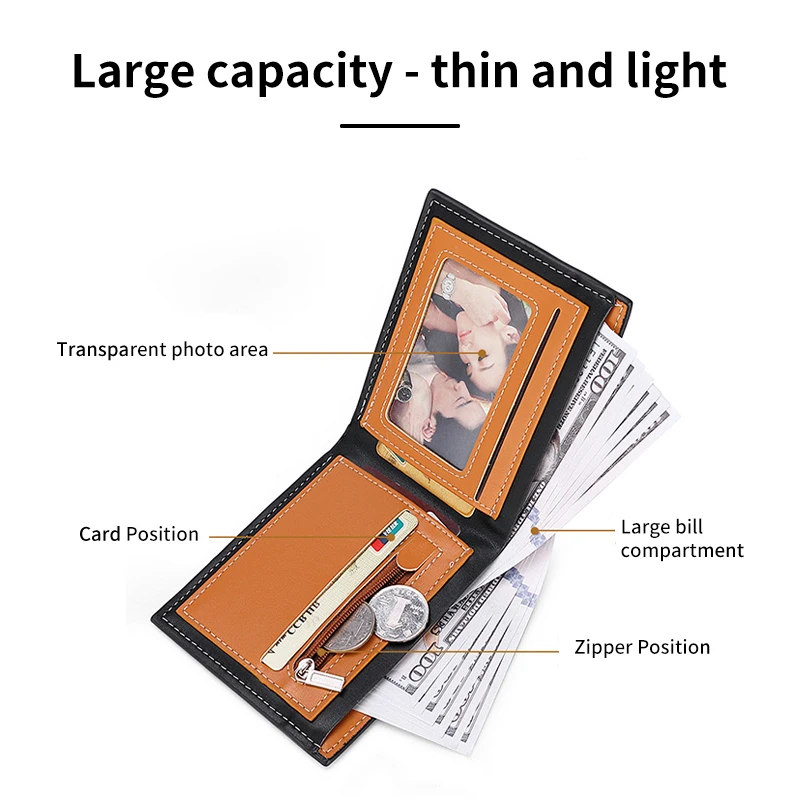 Car Men Wallet Credit Card Holder License Key Storage For Volkswagen VW Polo Golf 6 7 MK7 Jetta Passat Tiguan Touran Bora T-ROC view 5