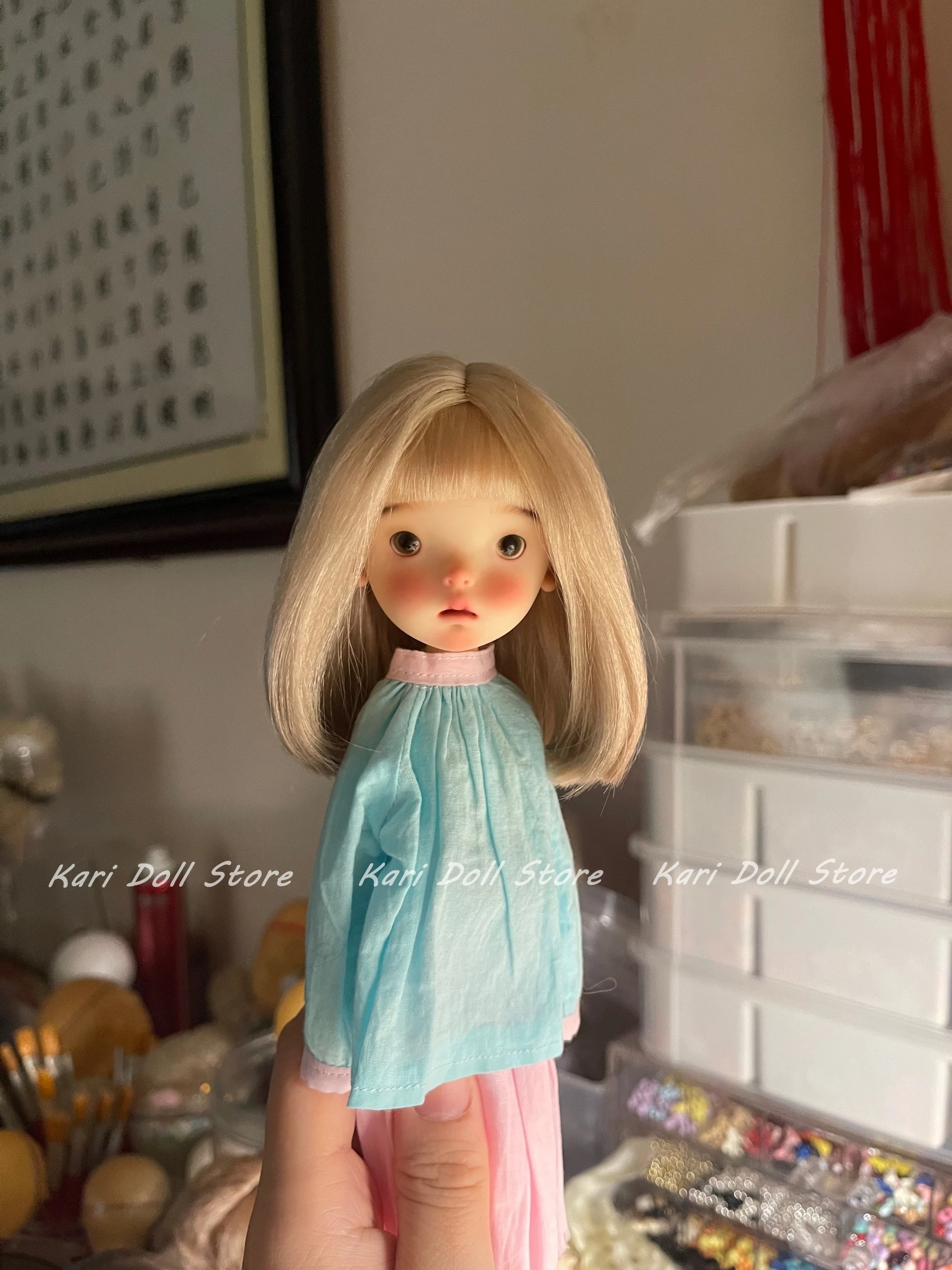 

Kari Doll Natural mohair wigs for Landazz Landoudou Doll 16cm head circumference