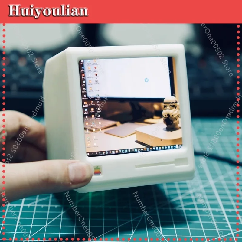 Small TV Macintosh retro computer secondary screen external screen monitor desktop ornament