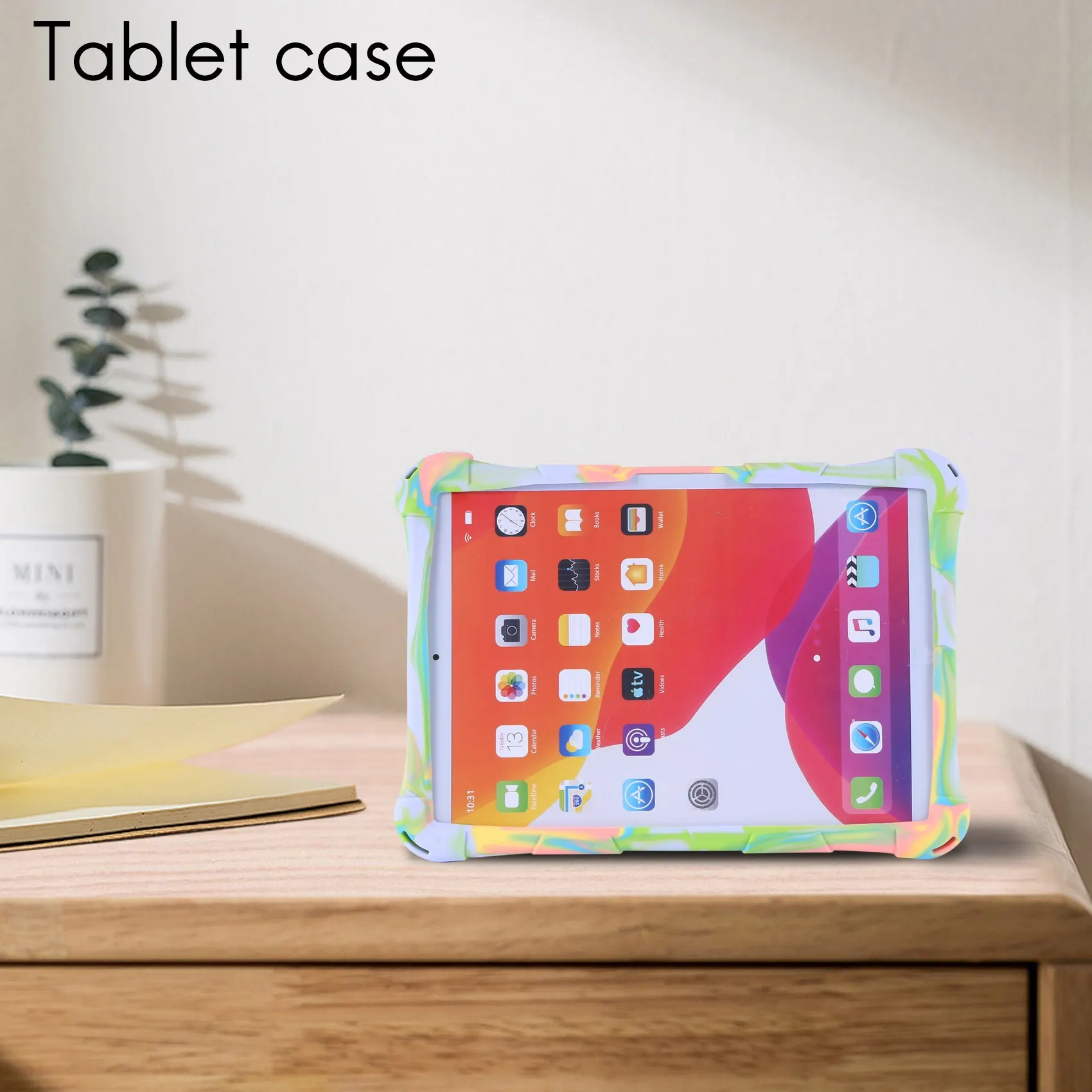 Silicone Case for Teclast M40 P20HD P20 10.1 Inch Tablet Case Tablet Stand with Pen for Teclast P20HD(Colorful Purple)