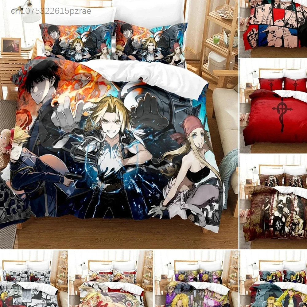 Anime Fullmetal Alchemist Bedding Set Duvet Cover Bedroom Comforter Single Twin King Size Quilt Cover Home Textile