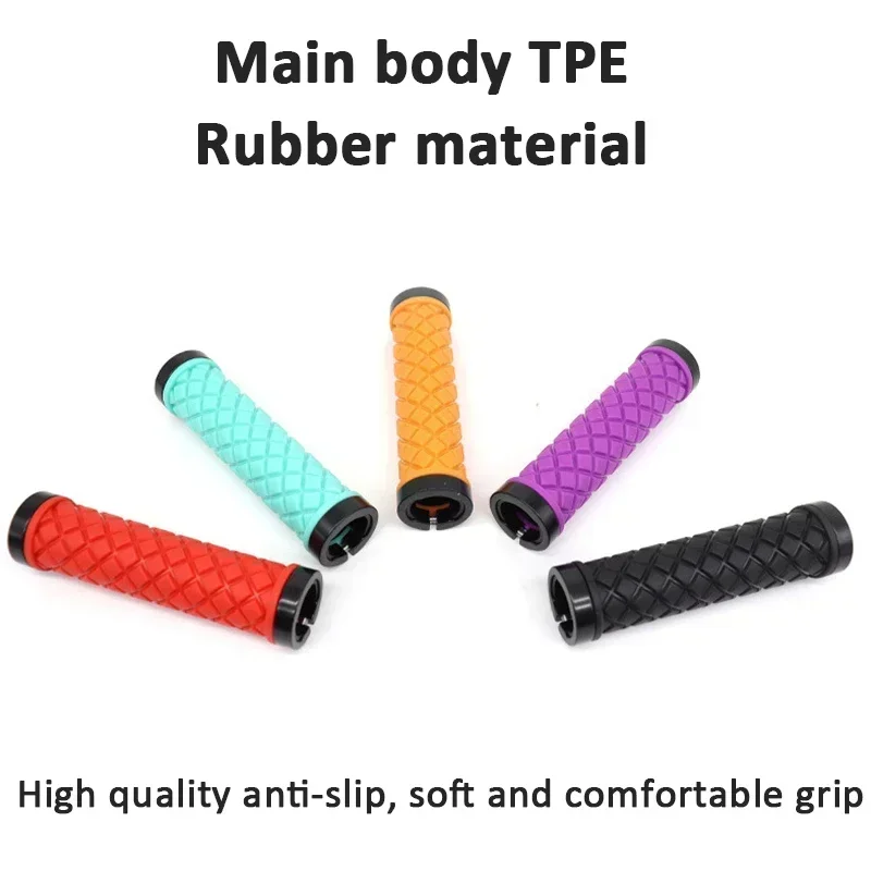 Bicycle Grips Double Lock On Bike Handlebar Grip Shock Absorption Mountain Bike Grip Anti-slip MTB Cuffs Rubber Bike Handle