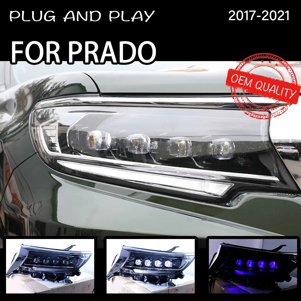 Headlight For Prado LC200 2017-2021 Car автомобильные товары LED DRL Hella 5 Xenon Len Hid H7 Prado LC200 Car Accessories