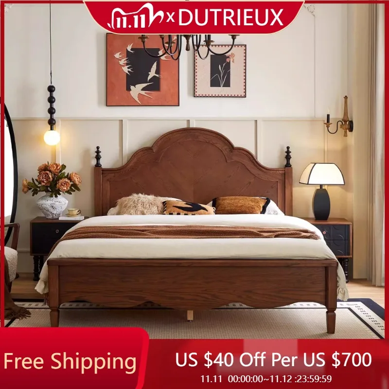 

Home Aesthetics Wood Bed Double Modern Full Unique Create Fashionable Bed Apartment Confortable Design Cama Casal Home Furniture