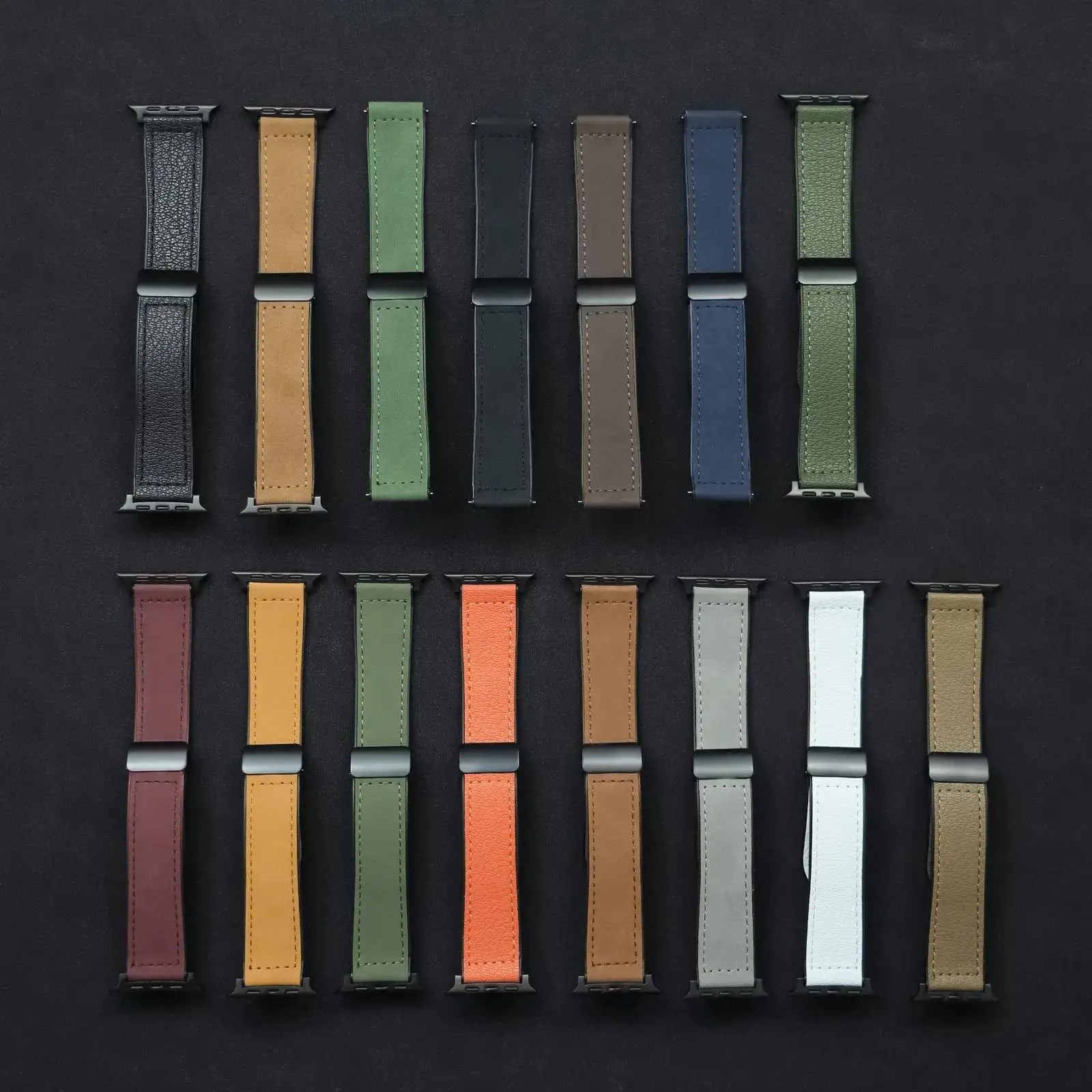 Leather+Silicone Strap For Apple Watch Band Ultra3 49mm 44mm 45mm 41mm 46mm 40mm 42mm Magnetic Bracelet iwatch 11 10 9 8 7 6 SE3