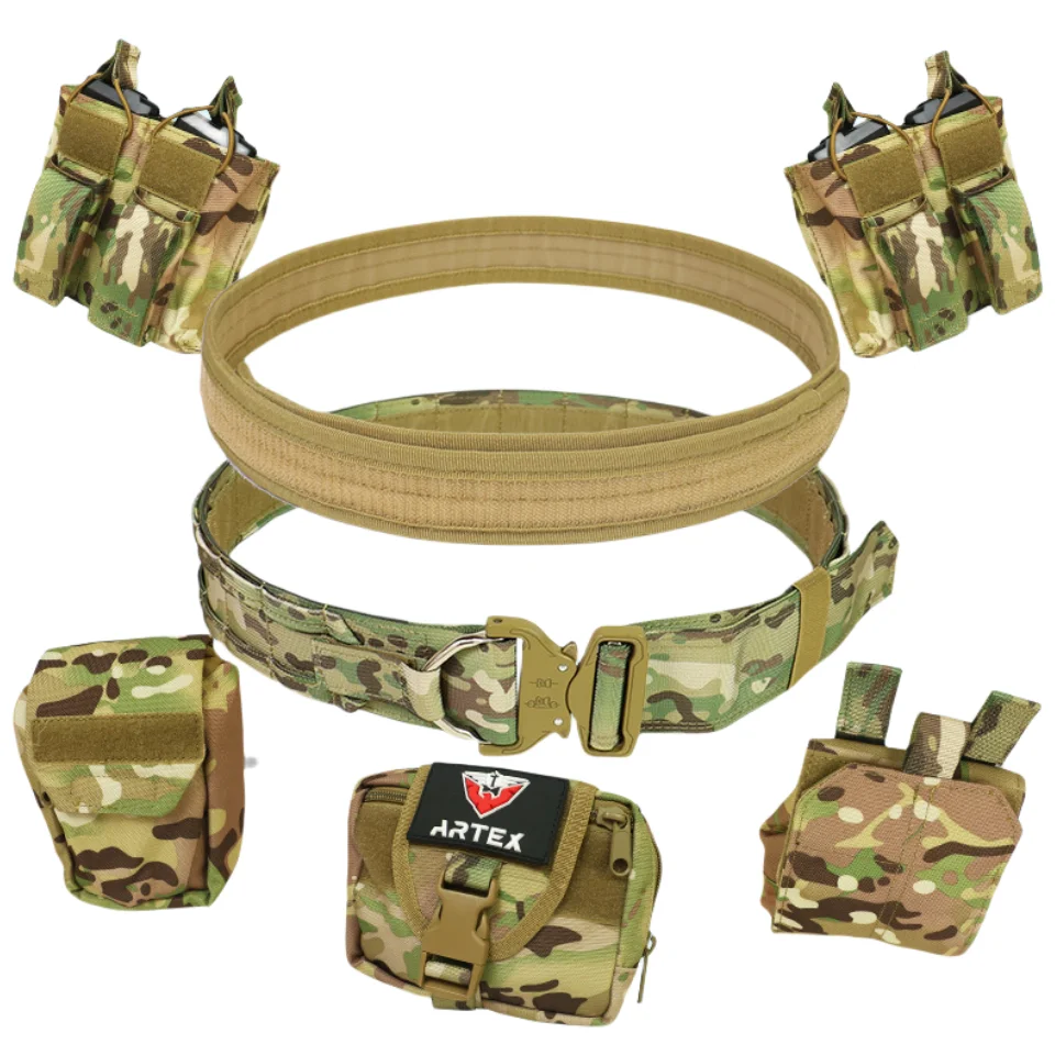 Outdoor Battle Belt Sets Duty Belts Law Enforcement Airsoft Utility Belt with Accessories Pouches