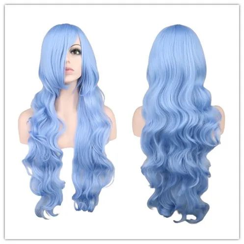 32 "80 cm Lang Haar Krullend Cosplay Kostuum Pruiken Kostuum Lichtblond Synthetisch Haar Partij Pruiken Vrouwen Party Kerst