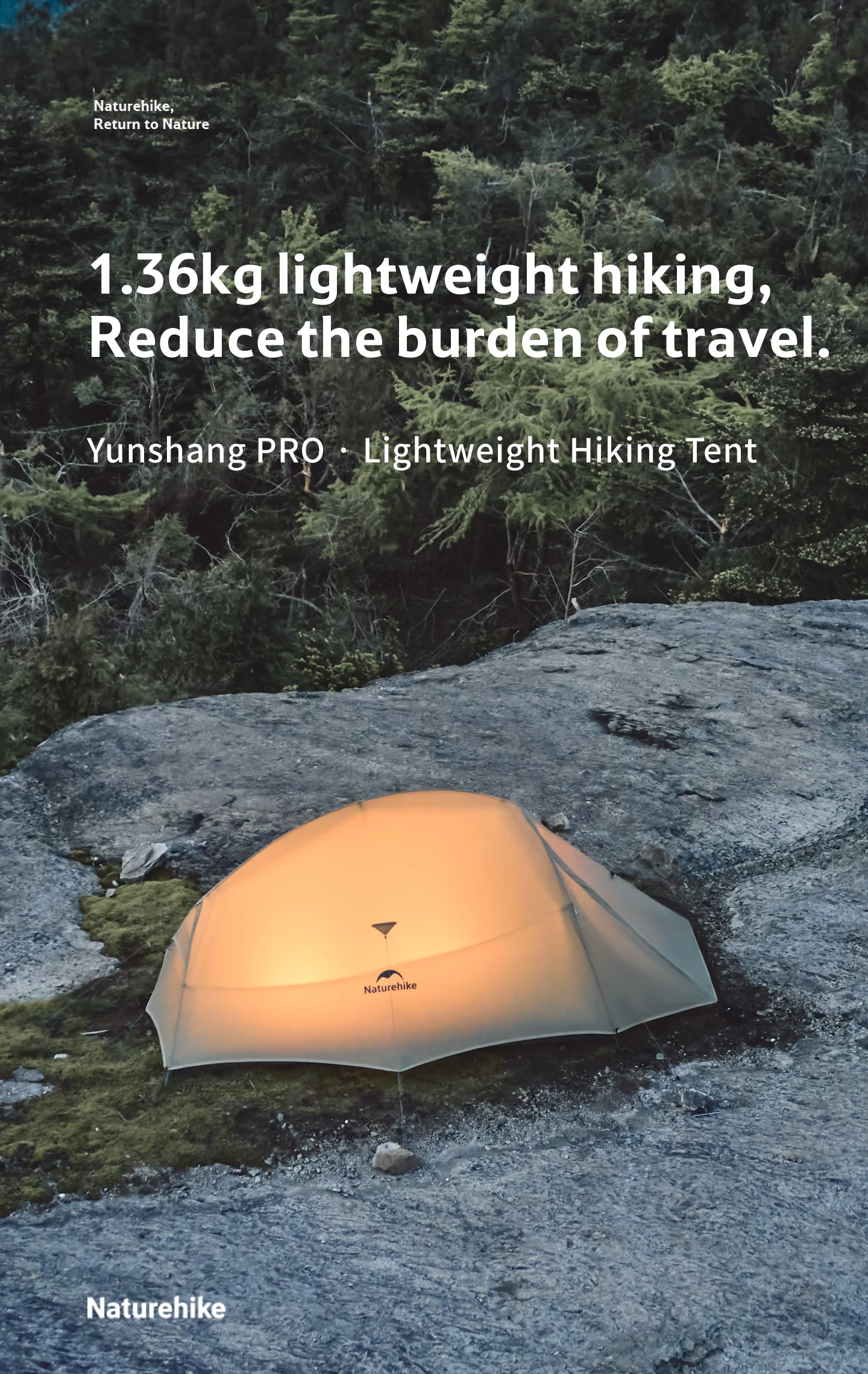 Naturehike Cloud Up 1 2 3 Pro Ultraleichtes Zelt für 1 2 3 Personen, Wasserdichtes Outdoor-Wander- und Strandzelt, 20D 210T Nylon, Rucksack-Campingzelt – Detail 1