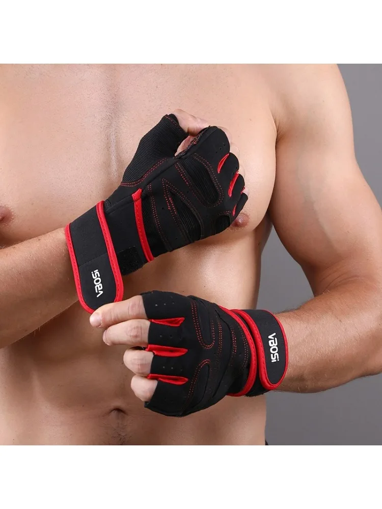 AliExpress NONE Half Finger Gloves for Men Women Fitness Weight Lifting Wristband Gloves Body Building Training Sports Exercise Cycling Gloves