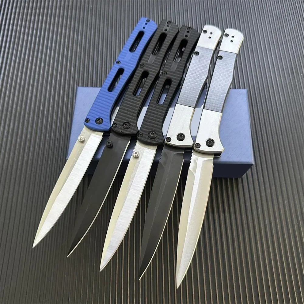 5 Models 417/4170BK Fact Folding Knife Spear Point Blade Aluminum Handles with Carbon Fiber Tactical Pocket Knives EDC Tool