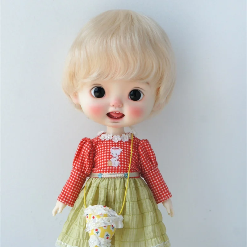 JD293 9-10inch 23-25cm SD Short Boyish  Cut Mohair Doll Wigs  Blythes and Kaye Wiggs Doll Accessories