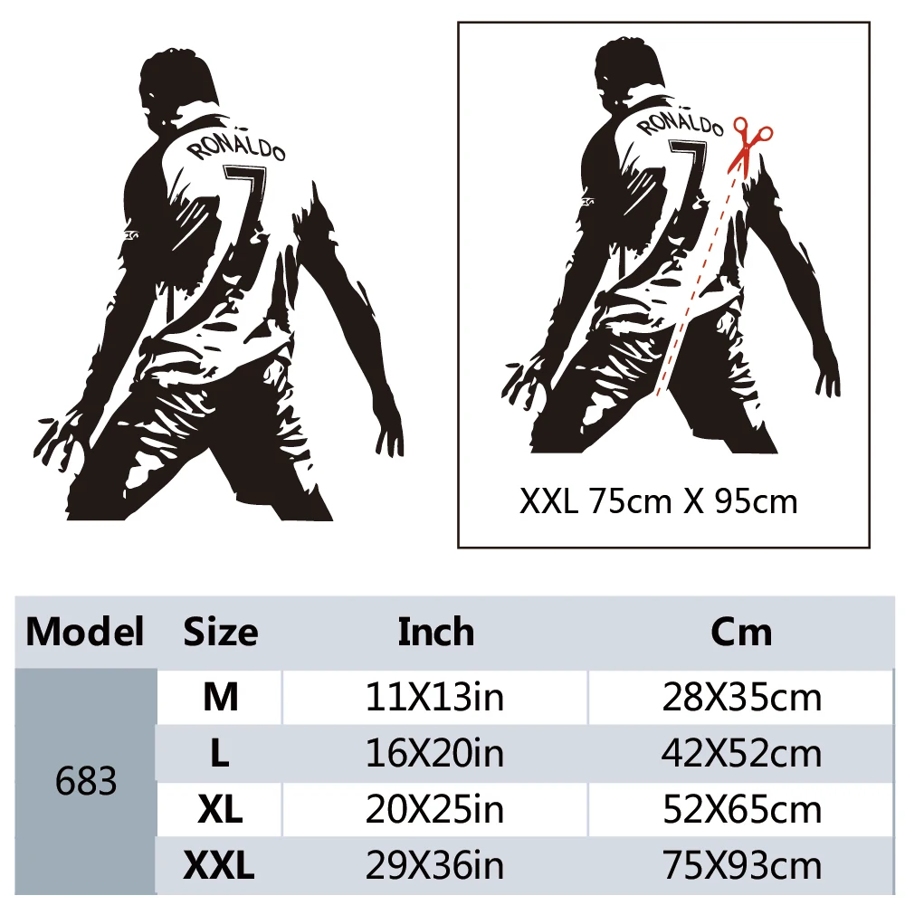Football Player Wall Decal Art Vinyl Stickers Kids Room Nature Decor Art Decor Wallpaper