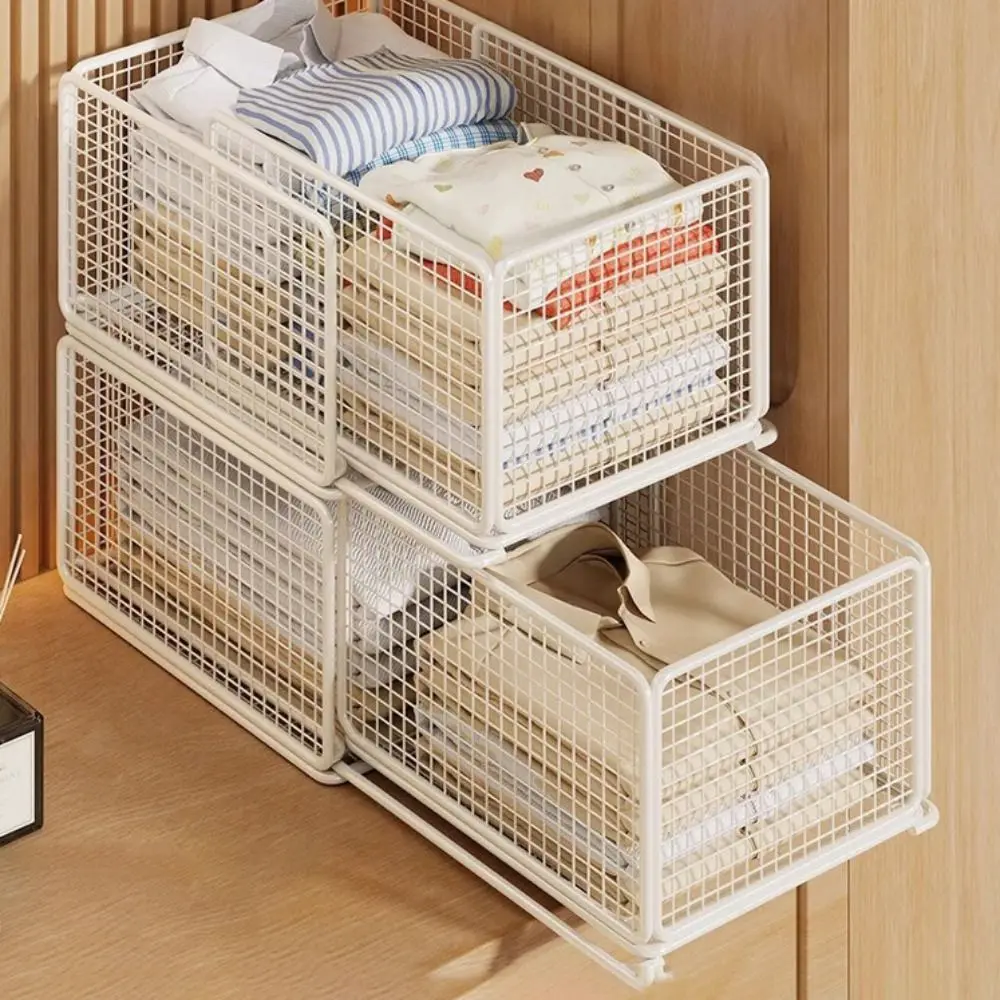 Layered Design Wardrobe Storage Rack Expandable Partitions Cabinet Wardrobe Storage Drawer Style Sorting Box Closet Storage Box