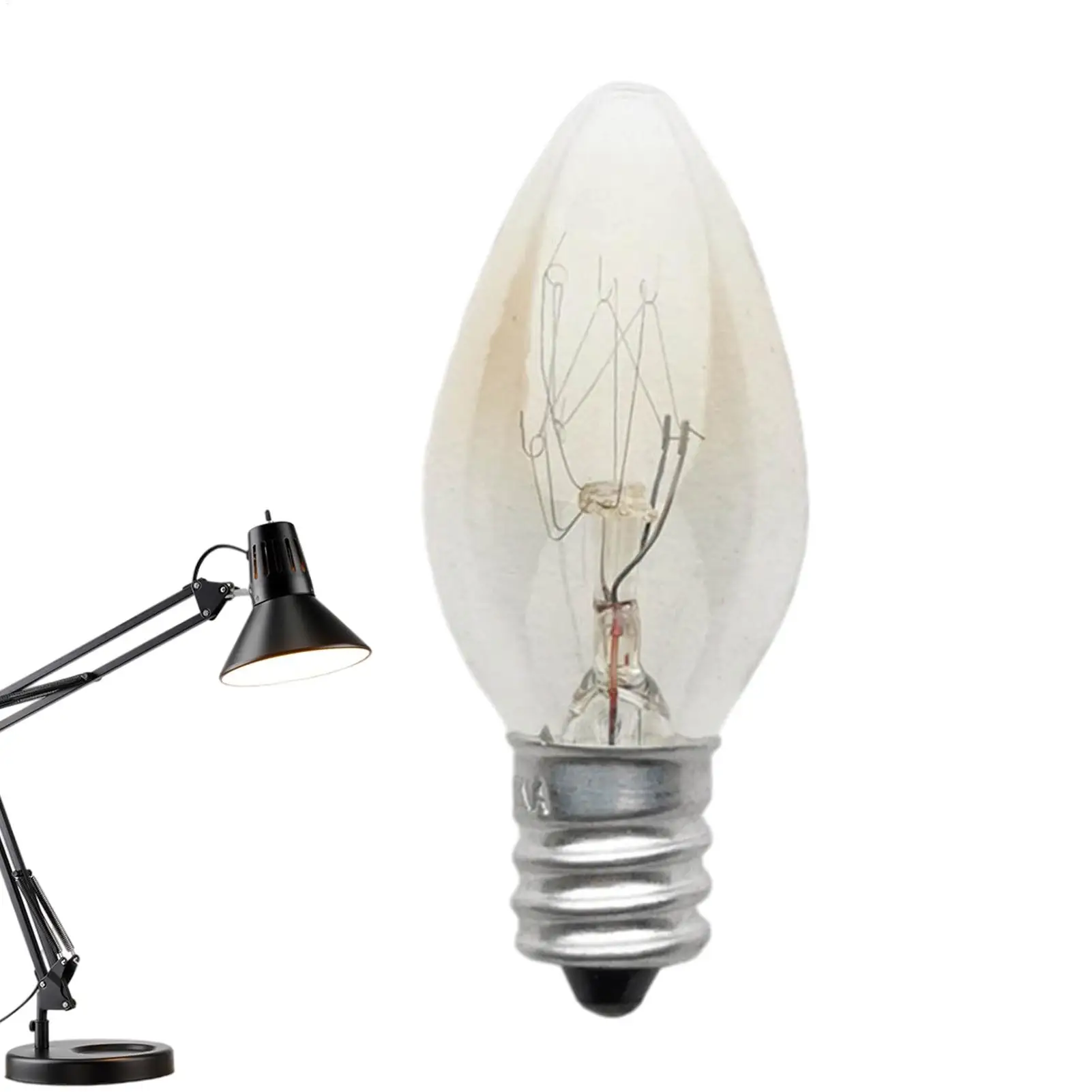 1pc E12 Light Bulb 220V 10W Transparent Warm Color C7 Incandescent Tungsten Night Lamp Bulb Edison Retro Candle Light Blub