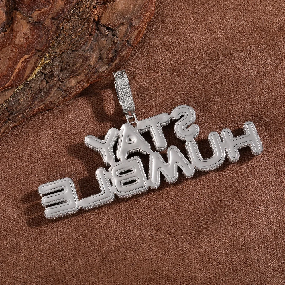 Custom Alphabet Intital Letter Pendant 5A+ CZ Necklace IcedOut Cubic Zirconia Gift For Men Women Irregular Shape Zircon Stones