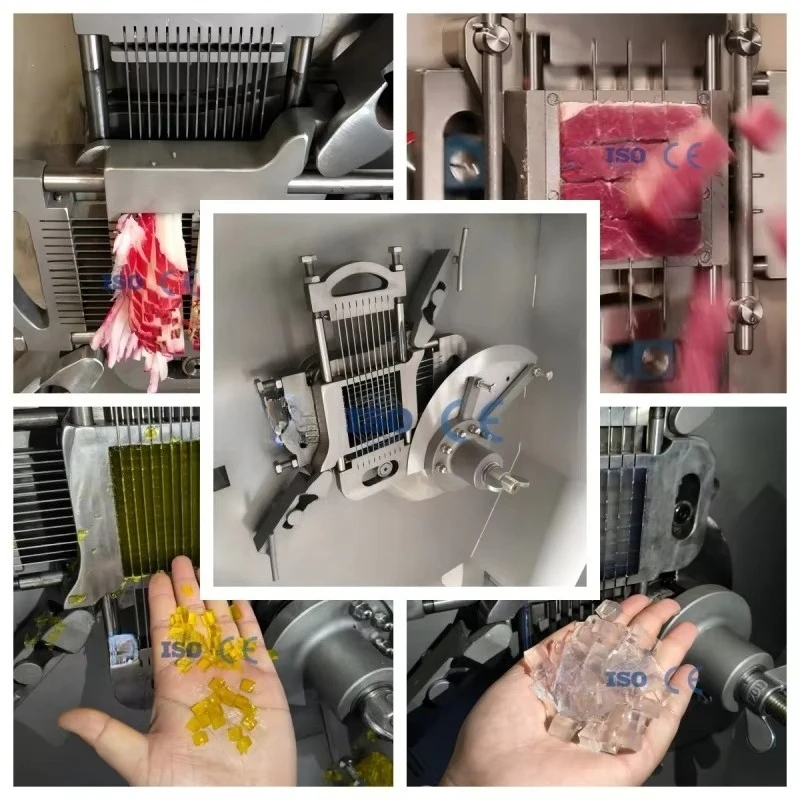 Meat Dicing Vegetable Fruit Slicing Machine Frozen Beef Dicer and Strip Cutting Machine for Salad Ingredients Processing