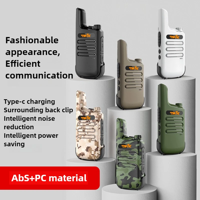 Mini Walkie Talkie 400-480MHz 16Channels UHF Radio Tpye-C Wireless Copy Frequency Portable Two Way Radio for Hotels Restaurants